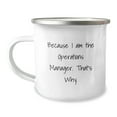 thumbnail image 1 of Operations Manager Camping Mug, Funny Quote, Birthday Unique Gifts from Friends, 'Because I Am The Operations Manager. That's Why.', 1 of 4