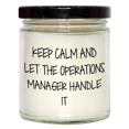 thumbnail image 1 of Operations Manager Gifts, Keep Calm And Let The Operations Manager Handle It, Birthday Unique Gifts from Men to Operations Manager, 1 of 4