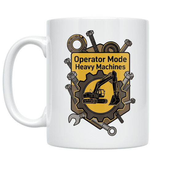 Operator Mode Heavy Machines - Heavy Equipment Operator - 11 oz Ceramic Coffee Mug
