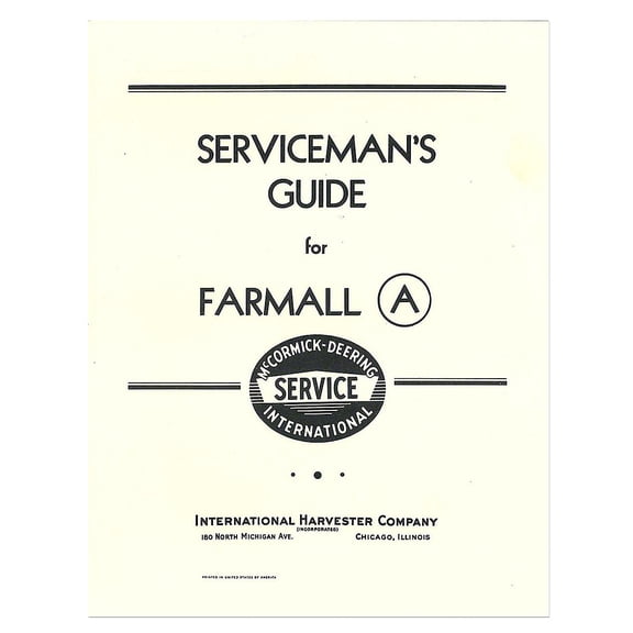 Operator & Service manual reprints Fits International Tractor