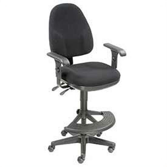 Operator Stool - 180 Footrest With T-Arms - Black