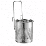 ABCISI Pasta Strainer Basket, Stainless Steel Mesh Noodle Basket with Handle, 6.49 x 3.14 in Pasta Cooker Insert for Boiling Pasta, Noodles, Dumplings and Vegetables at Home or Restaurant