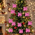 thumbnail image 1 of Opeuhuo 12 Pieces Mini Satin Ribbon Christmas Bows,Cardstock Mounted Mini Bow,Bow Christmas Decorations for Xmas Tree Wreath Party Gift Wrapping DIY Decor(2.17"×2.36",Pink), 1 of 7