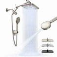 thumbnail image 1 of Ophanie 12 Inch Coverage High Pressure Rain Shower Head Combo with Extension Arm - Wide Rainfall & 5 Modes Handheld Showerhead, Dual Anti-Clog Nozzles for Ultimate Shower Experience, Starlight, 1 of 10