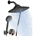 thumbnail image 1 of Ophanie 12 Inch Coverage High Pressure Rain Shower Head Combo - Wide Rainfall & 5 Modes Handheld Showerhead, Dual Anti-Clog Nozzles for Ultimate Shower Experience, Black, 1 of 6