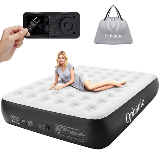 Ophanie 13'' Inflatable Queen Size Air Mattress with Builtin Pump for