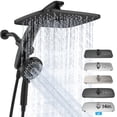 thumbnail image 1 of Ophanie 14-inch Coverage High Pressure Rain Shower Head Combo with Magnetic Handheld Shower Heads, Wide Rainfall & 8 Modes Showerhead, Dual Anti-Clog Nozzles for Ultimate Experience, Black, 1 of 9