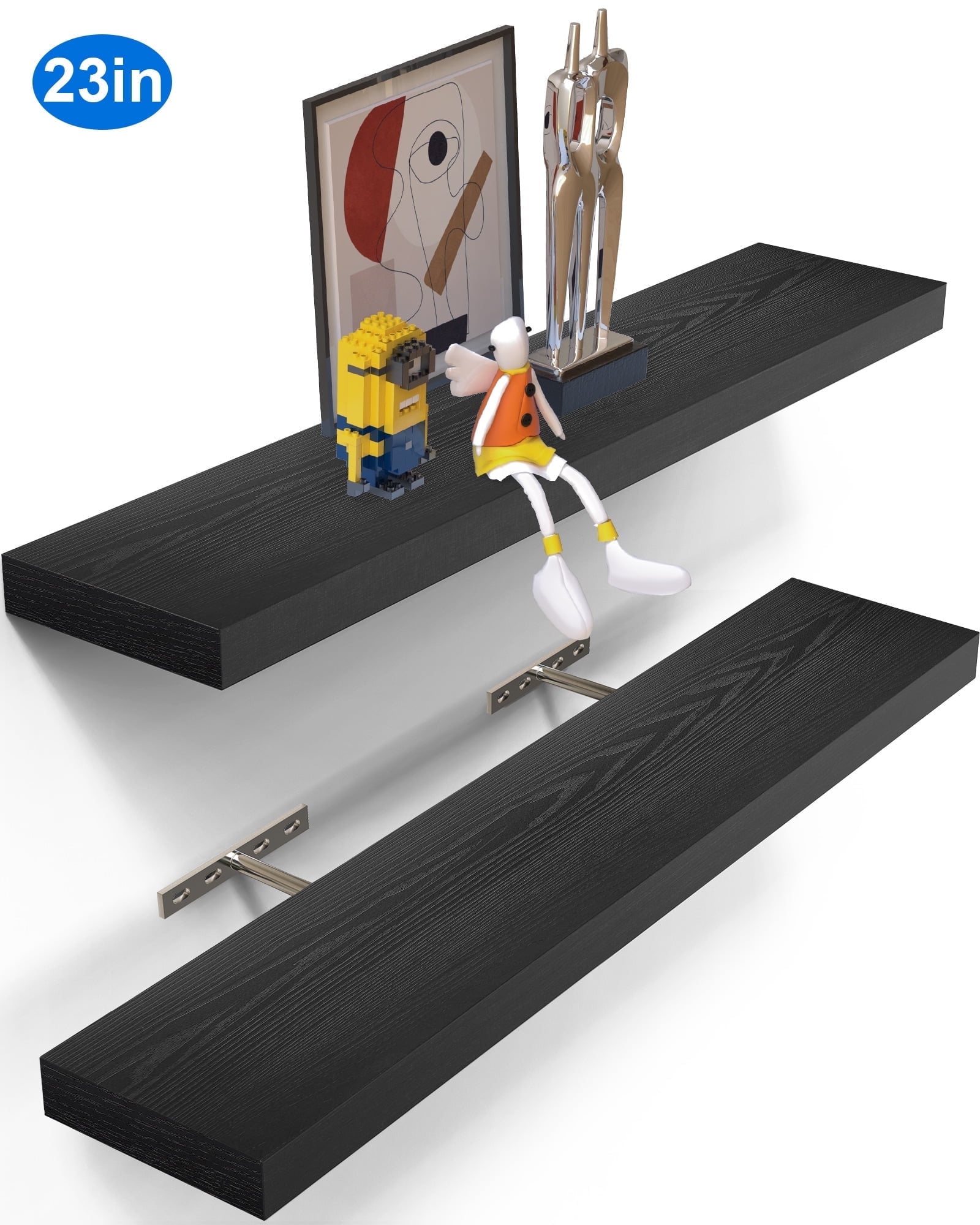 Walmart promo code:  Ophanie 22.5 inch Wood Floating Shelves Wall Mounted Shelves, 6.7 x 23 Inch, Black, Set of 2
