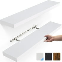 Ophanie 22.5 inch Wood Floating Shelves Wall Mounted Shelves, 6.7 x 23 Inch, White, Set of 2