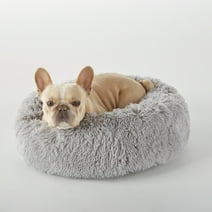 Ophanie 23" Calming Dog Bed, Hug Donut Cat Bed, Waterproof, and Machine Washable Removable Pet Bed Cover, 23"x 23"x 7"