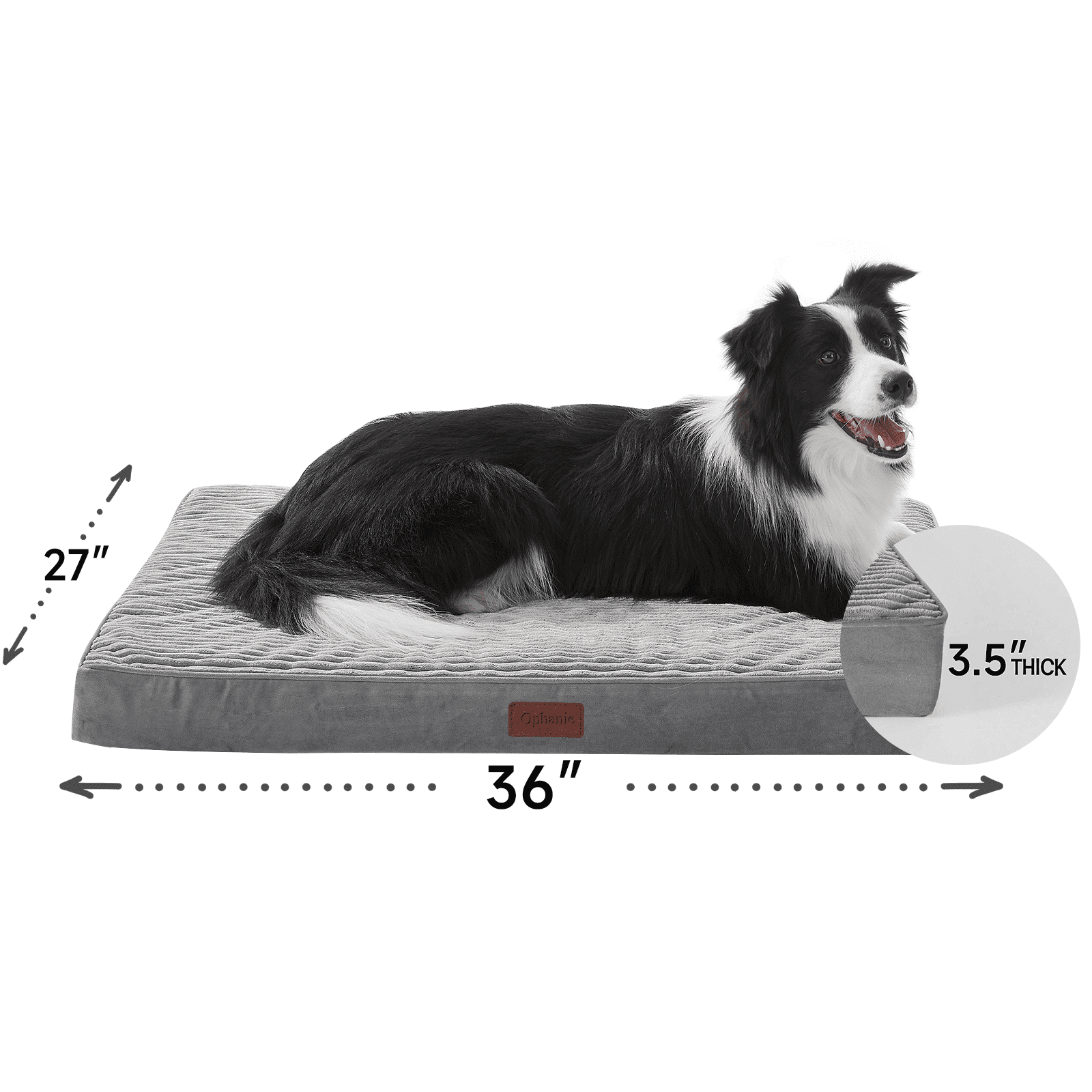Ophanie 36in Gray Orthopedic Dog Bed Machine Washable Removable Cover - Walmart
