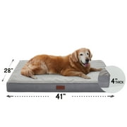 Ophanie 41in Gray Orthopedic Dog Bed For Large Dogs with Egg Crate Foam Support and Non-Slip Bottom, Waterproof and Machine Washable Removable Pet Bed Cover,XL size(41"x28"x4")