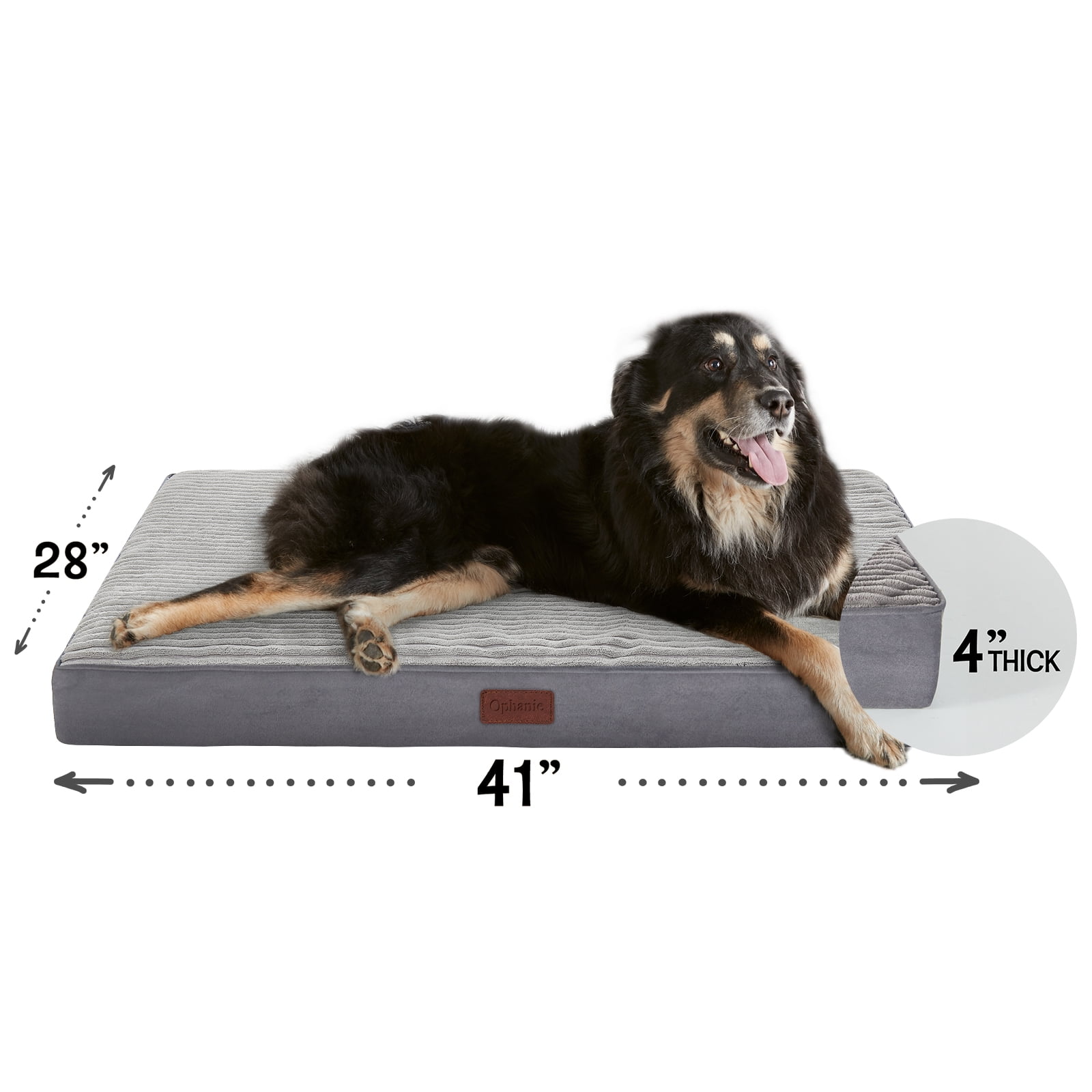 Walmart sales :  Ophanie 41in Gray Orthopedic Dog Bed for Large Dogs with Egg Crate Foam Support and Non-Slip Bottom, Waterproof and Machine Washable Removable Pet Bed Cover,XL size(41"x28"x4")