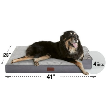 Ophanie 41in Gray Orthopedic Dog Bed For Large Dogs with Egg Crate Foam Support and Non-Slip Bottom, Waterproof and Machine Washable Removable Pet Bed Cover,XL size(41"x28"x4")