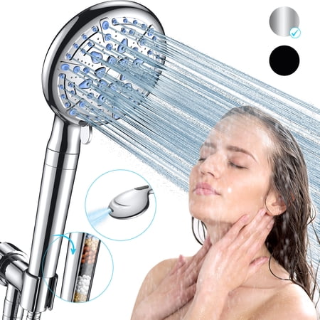 Ophanie 9 Setting Handheld Shower Head,High Pressure Shower Head with Filter, Hard Water Softener with 70" Hose Extension Spray Nozzle Shower,Silver price history and forecast - Ophanie SHF3V205