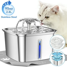 Aceur 67oz 2L Automatic Pet Water Fountain with Stainless Steel Bowl Walmart