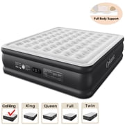 Ophanie Cal King Air Mattress, 18-Inch Elevated Inflatable Bed with Built-in Pump, Puncture-Resistant, Quick Inflation/Deflation, Portable for camping & Guests, Black