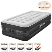Ophanie Twin Air Mattress, 18-Inch Elevated Inflatable Bed with Built-in Pump, Puncture-Resistant, Quick Inflation/Deflation, Portable for camping & Guests, Black