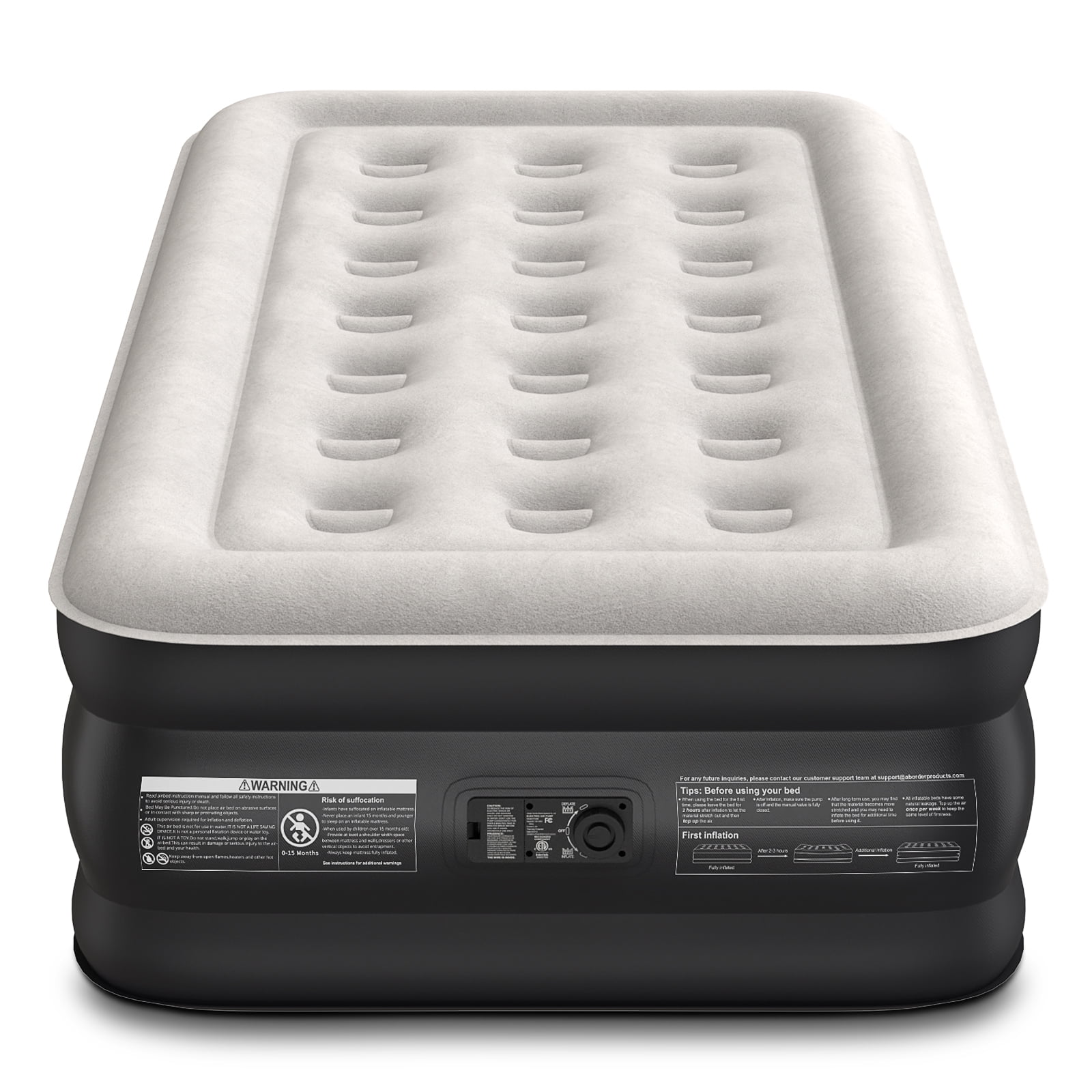 Ophanie Twin Air Mattress, 18-Inch Elevated Inflatable Bed with Built ...