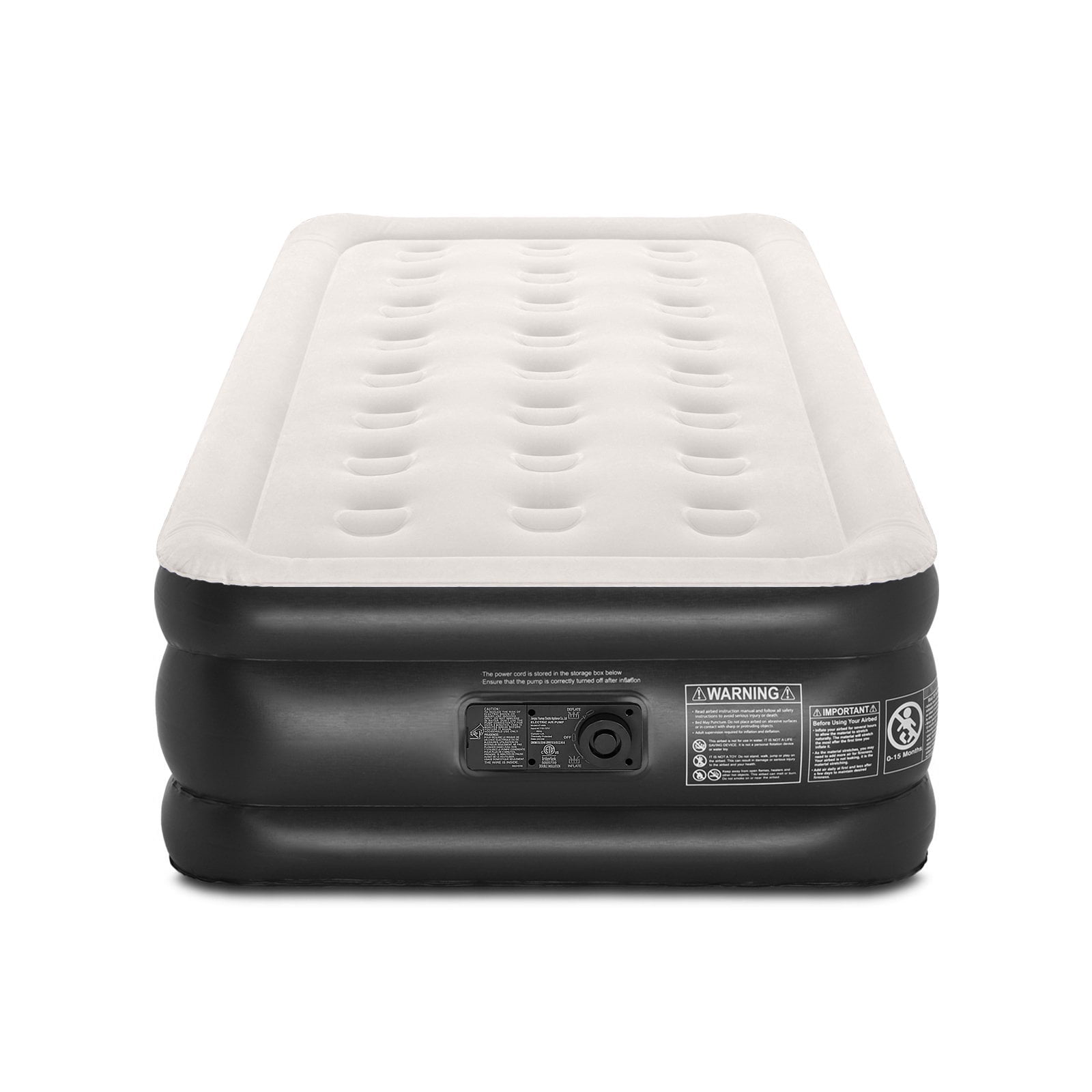 Twin Air Mattress with Built-in Pump, 18 Inch, Quick Inflate/Deflate ...