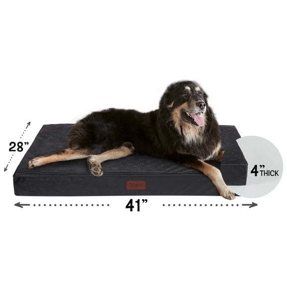 Ophanie Black Orthopedic Dog Bed for Large Dogs with Non-Slip Bottom, Waterproof and Machine Washable Removable Pet Bed Cover,Size(41"x28"x4")