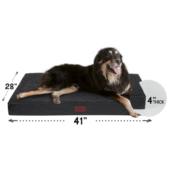 Ophanie Black Orthopedic Dog Bed for Large Dogs with Non-Slip Bottom, Waterproof and Machine Washable Removable Pet Bed Cover,Size(41"x28"x4")