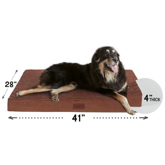 Ophanie Brown Orthopedic Dog Bed for Large Dogs with Non-Slip Bottom, Waterproof and Machine Washable Removable Pet Bed Cover,Size(41"x28"x4")