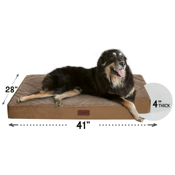 Ophanie Coffee Orthopedic Dog Bed for Large Dogs with Non-Slip Bottom, Waterproof and Machine Washable Removable Pet Bed Cover,Size(41"x28"x4")