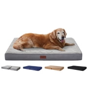 Ophanie Orthopedic Dog Bed for Large Dogs with Removable Washable Cover, Non-Slip Bottom & Waterproof Liner, Suitable for Crates, 35"x22"x3.5", Gray