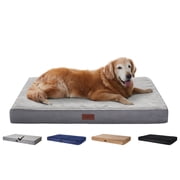 Ophanie Orthopedic Dog Bed for Large Dogs with Removable Washable Cover, Non-Slip Bottom & Waterproof Liner, Suitable for Crates, 35"x22"x3.5", Gray