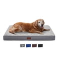 thumbnail image 1 of Ophanie Orthopedic Dog Bed for Large Dogs with Removable Washable Cover, Non-Slip Bottom & Waterproof Liner, Suitable for Crates, 35"x22"x3.5", Gray, 1 of 10