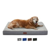 Ophanie 35in Gray Orthopedic Dog Bed For Large and Medium Dogs with Egg Crate Foam Support and Non-Slip Bottom, Waterproof and Machine Washable Removable Pet Bed Cover, L Size (35"x22"x3.5")