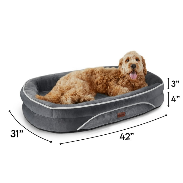 Ophanie Luxury Sofa Orthopedic Dog Bed For Large Dogs Removable Machine Washable Plush Cover and Non Slip Bottom with Four Sided Bolster Cushion