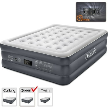 Ophanie Queen Air Mattress, 18-Inch Elevated Inflatable Bed with Built-in Pump, Puncture-Resistant, Quick Inflation/Deflation, Portable for camping & Guests, Dark Gray