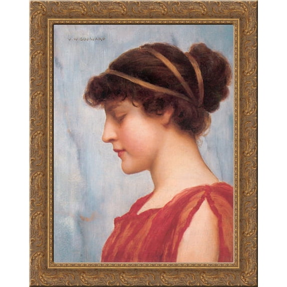 Ophelia 20x24 Gold Ornate Wood Framed Canvas Art by Godward, John William