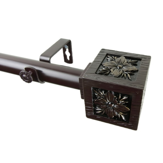 Ophelia Curtain Rod 28-48 inch - Mahogany