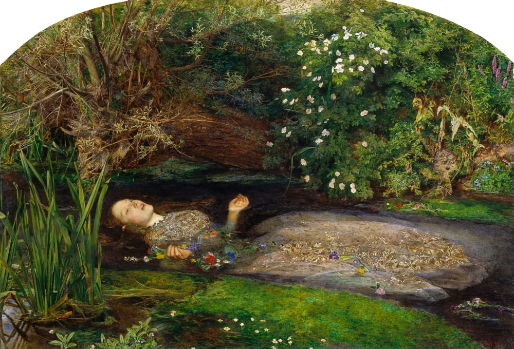 Ophelia History of Painting 1900 Canvas Art - John E Millais (18 x 24)