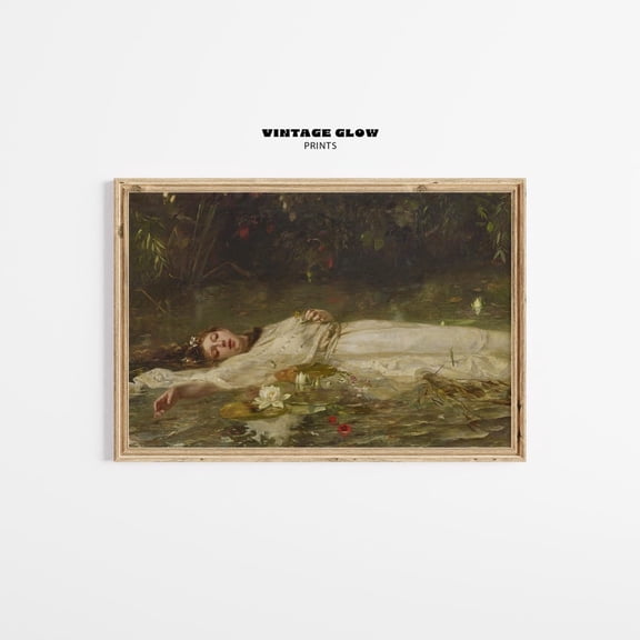 Ophelia Painting Friedrich Heyser Poster, Poster Home Decor, Poster Only
