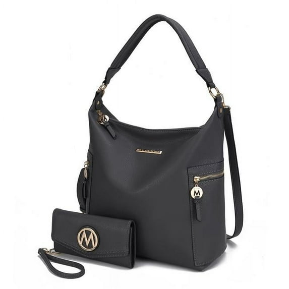 Ophelia Vegan Leather Women's Hobo Handbag with Wallet 2 pcs