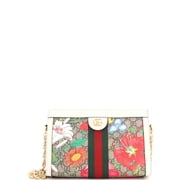 Ophidia Chain Shoulder Bag Flora GG Coated Canvas Small By Rebag