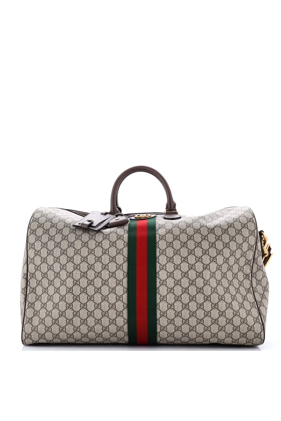 Ophidia Convertible Boston Bag GG Coated Canvas Large By Rebag