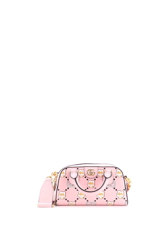 Ophidia Convertible Boston Top Handle Bag Kawaii Printed Leather Mini By Rebag