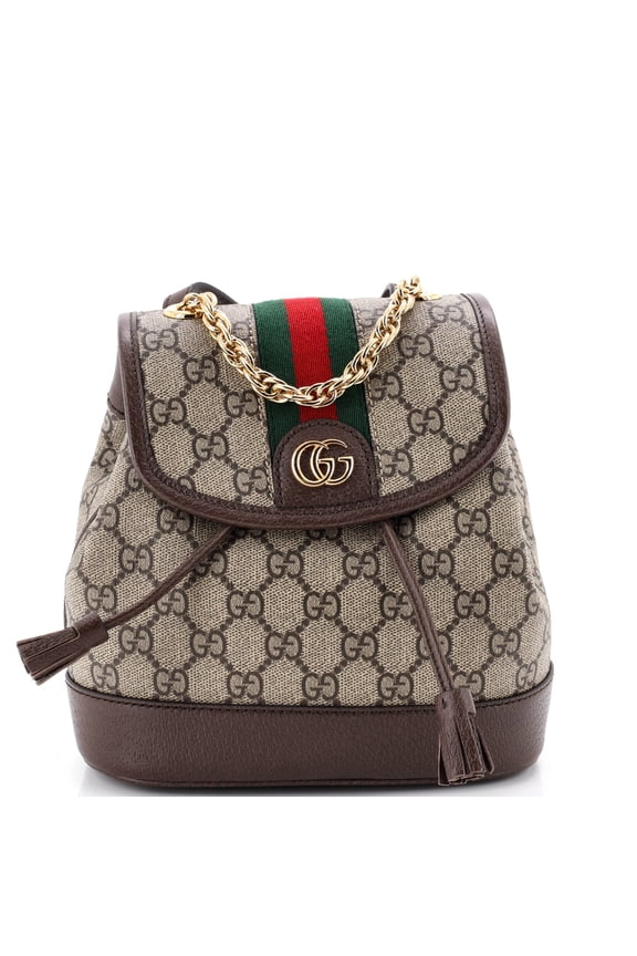 Ophidia Flap Backpack GG Coated Canvas Mini By Rebag