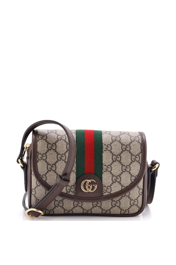 Ophidia Flap Shoulder Bag GG Coated Canvas Mini By Rebag