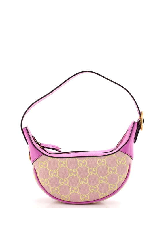 Pre-Owned Ophidia Half Moon Bag GG Canvas with Leather Mini By Rebag