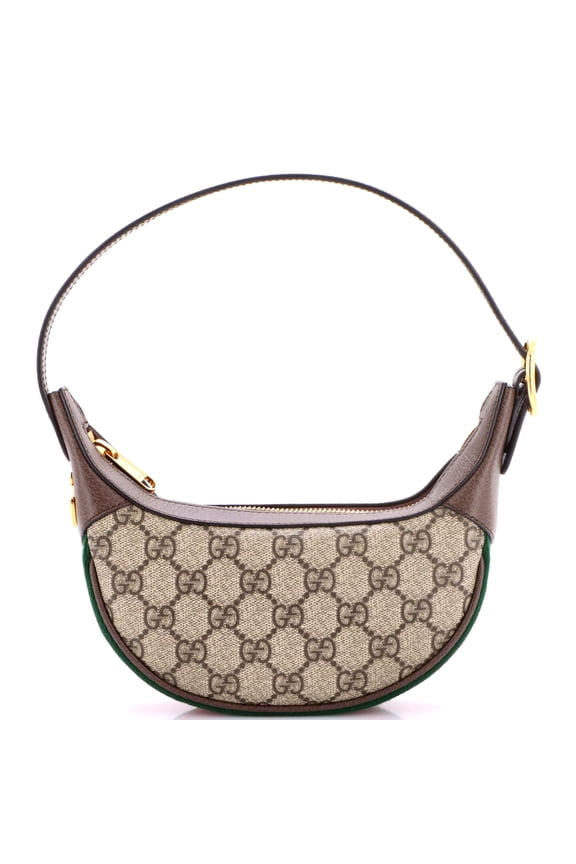 Ophidia Half Moon Bag GG Coated Canvas Mini By Rebag