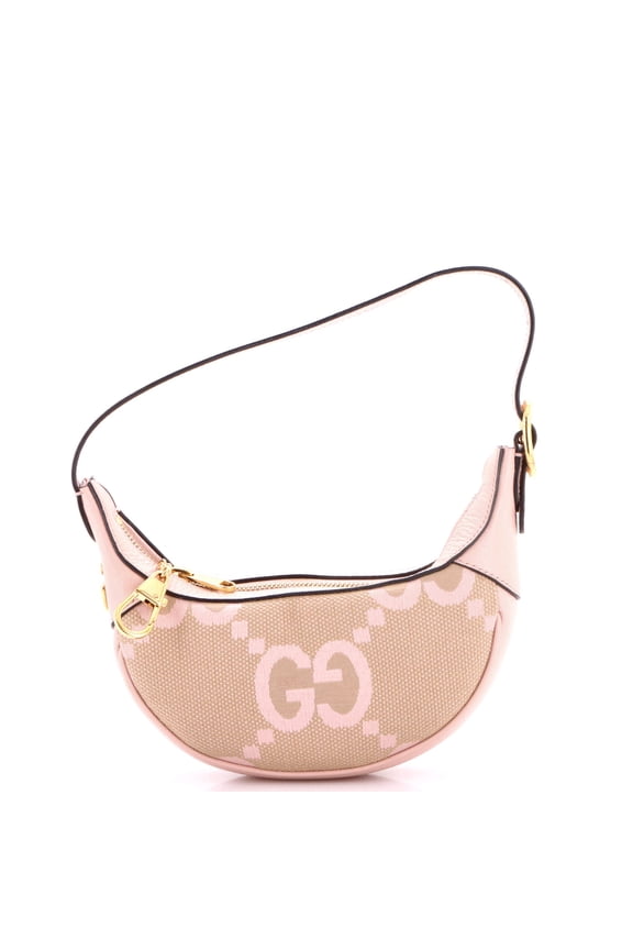 Ophidia Half Moon Bag Jumbo GG Canvas Mini By Rebag