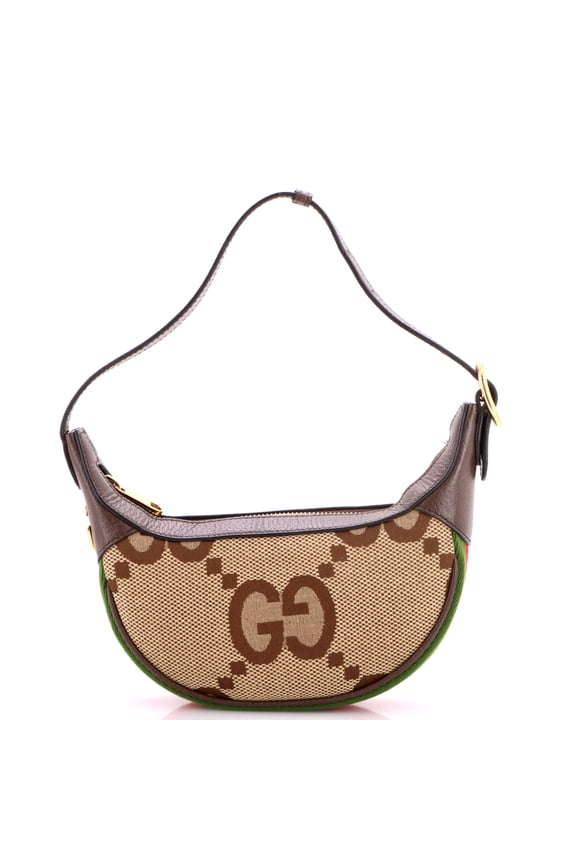 Ophidia Half Moon Bag Jumbo GG Canvas Mini By Rebag