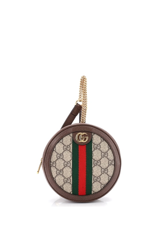 Pre-Owned Ophidia Round Backpack GG Coated Canvas Mini By Rebag