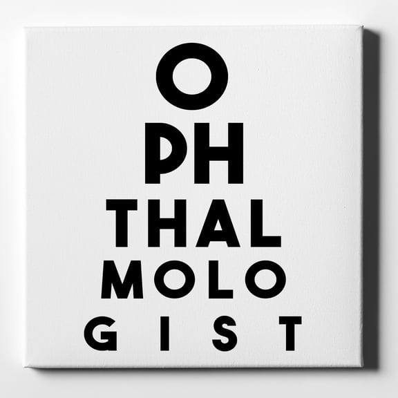 Ophthalmologist Eye Chart - 10" x 10" - Decorative Canvas Wall Art - White Edge - 5/8" Gallery Wrapped